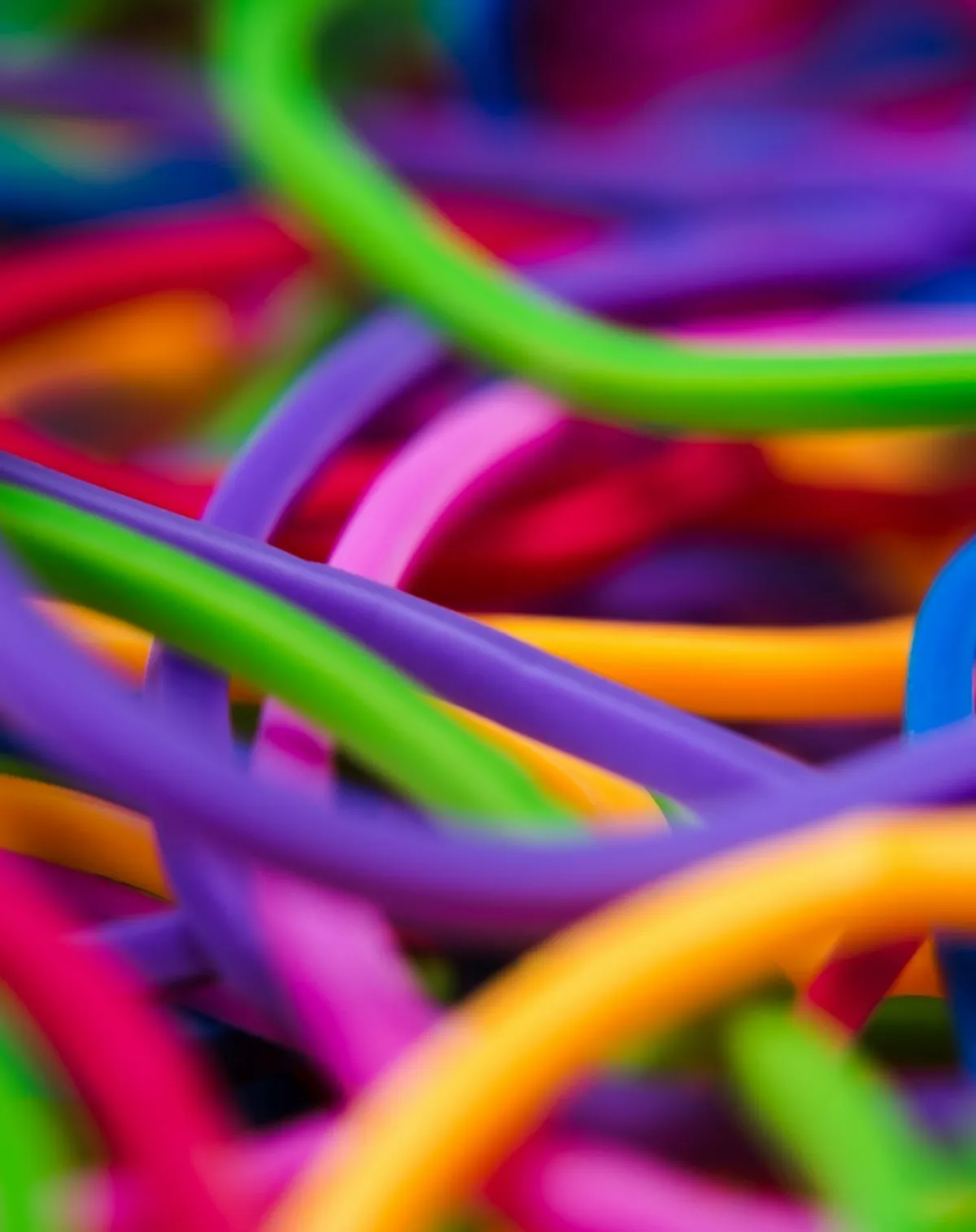 Multicoloured rubber bands